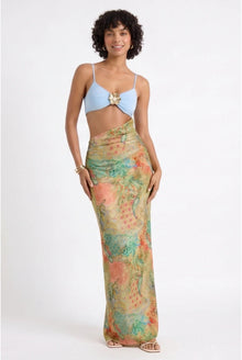 Aurelia Dames Co-ord Set – Cut-out Haltertop & High Waist Maxi Rok