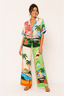 Élisa Dames Co-ord Set – Tropische Print & Wijde Broek