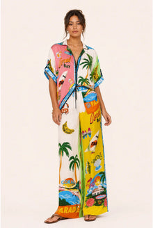 Élisa Dames Co-ord Set – Tropische Print & Wijde Broek
