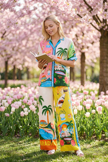 Élisa Dames Co-ord Set – Tropische Print & Wijde Broek