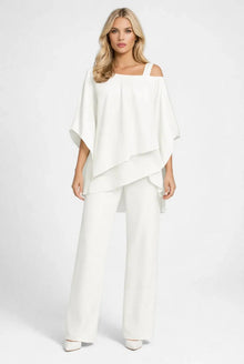 Murielle Dames Co-ord Set – Chiffon Overlay Top & Wijde Broek